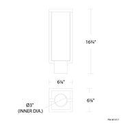 Modern Form PM-W1417 Ledge 1-lt 17" Tall Outdoor Post Light