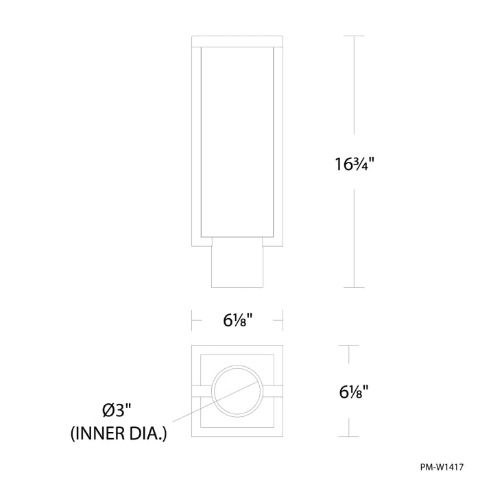 Modern Form PM-W1417 Ledge 1-lt 17" Tall Outdoor Post Light
