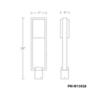 WAC PM-W15928 Archetype 1-lt 28" Tall LED Outdoor Post Lantern