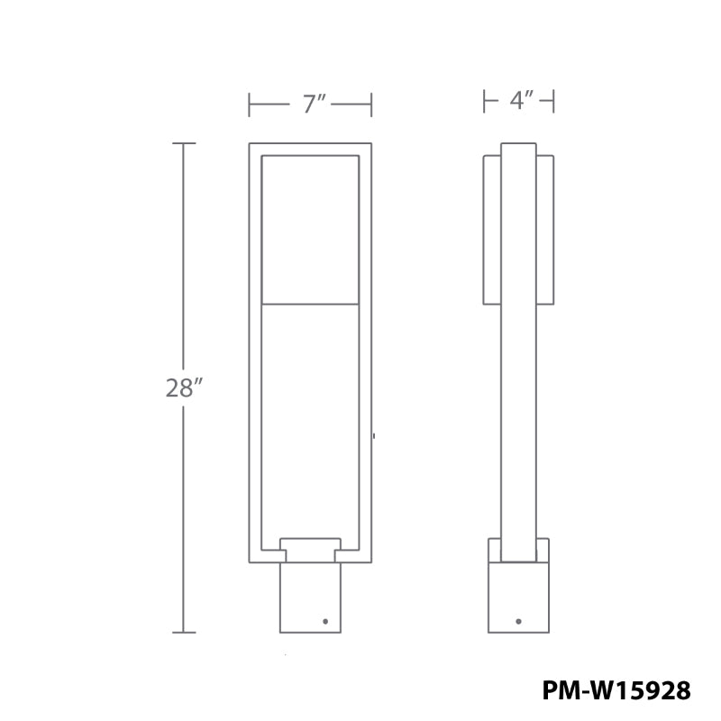 WAC PM-W15928 Archetype 1-lt 28" Tall LED Outdoor Post Lantern