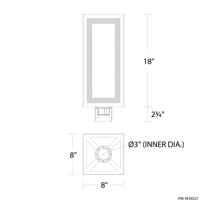 Modern Form PM-W24521 Cambridge 1-lt 18" Tall LED Outdoor Post Light