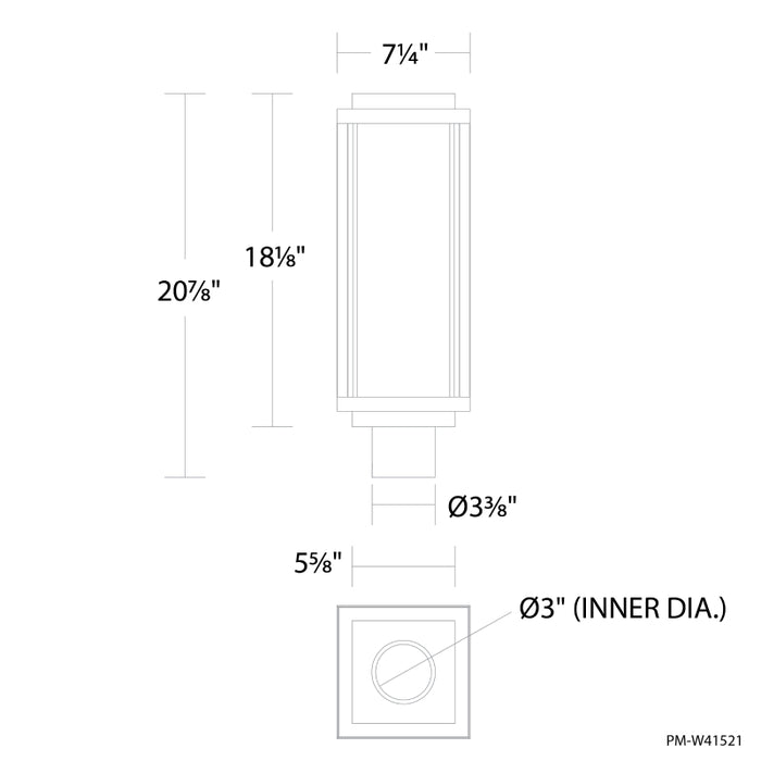 Modern Form PM-W41521 Two If By Sea 1-lt 21" Tall Outdoor Post Light