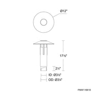 dweLED PMW116618 Ventt 1-lt 17" Tall LED Outdoor Post Light