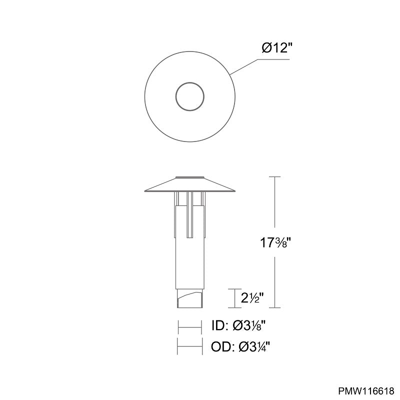 dweLED PMW116618 Ventt 1-lt 17" Tall LED Outdoor Post Light