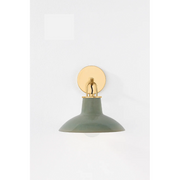Hudson Valley 1913 Pottersville 1-lt 11" Tall Wall Sconce - Aged Brass/Ceramic Moss Crackle