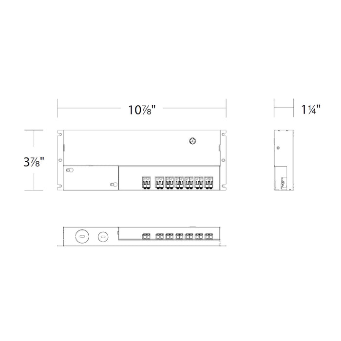 WAC PS-0600A-UR6 6 Channel 75.6W Remote Power Supply, 2-21VDC