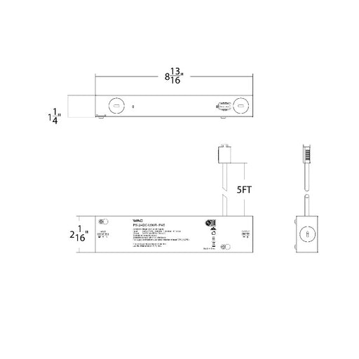 WAC PS-24DC-U96R-IP45 96W 120-277VAC 24VDC Outdoor IP45 Remote Power Supply