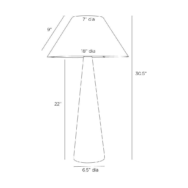 Arteriors PTC39 Chanell 1-lt 31" Tall Table Lamp