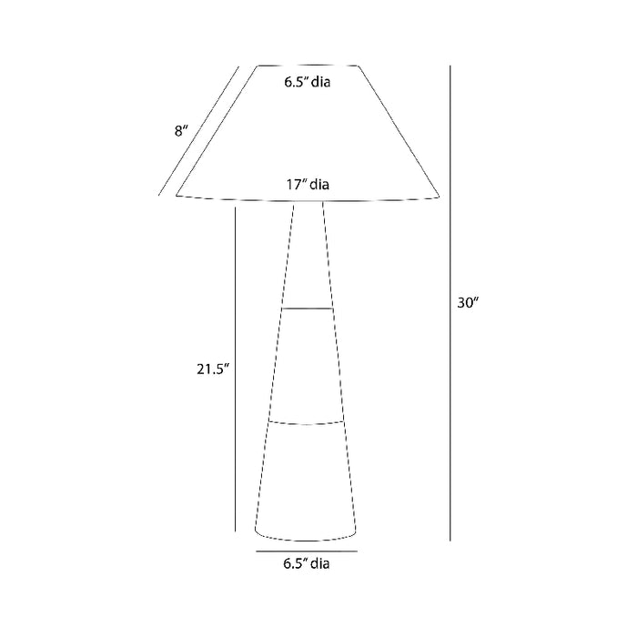 Arteriors PTC55 Chanell 1-lt 30" Tall Table Lamp