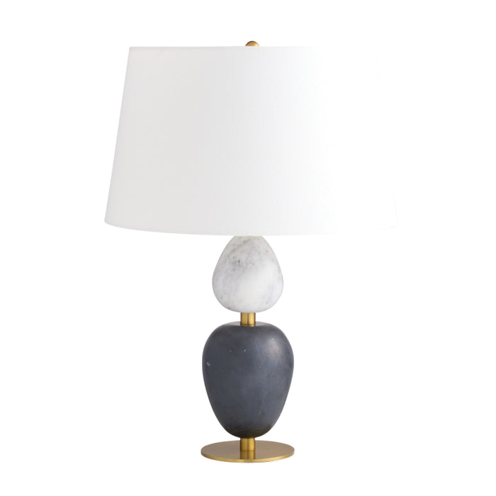 Arteriors PTC66 Aubrey 1-lt 27" Tall Table Lamp - Gray Flower Marble/Black Marble