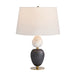 Arteriors PTC66 Aubrey 1-lt 27" Tall Table Lamp - Gray Flower Marble/Black Marble