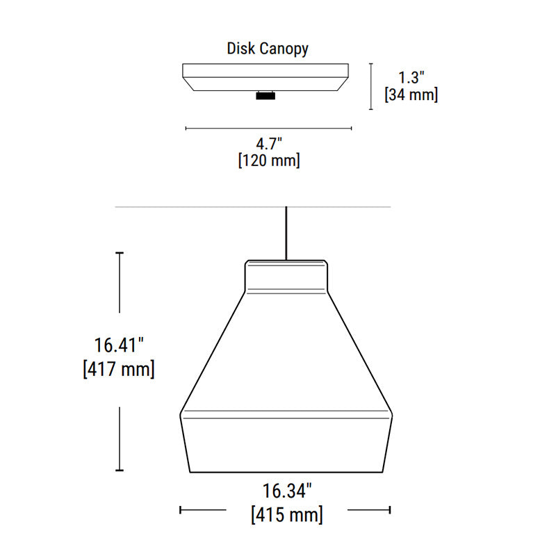 PrentaLux 235 Series 3DP 10W LED Pendant with Disk Canopy