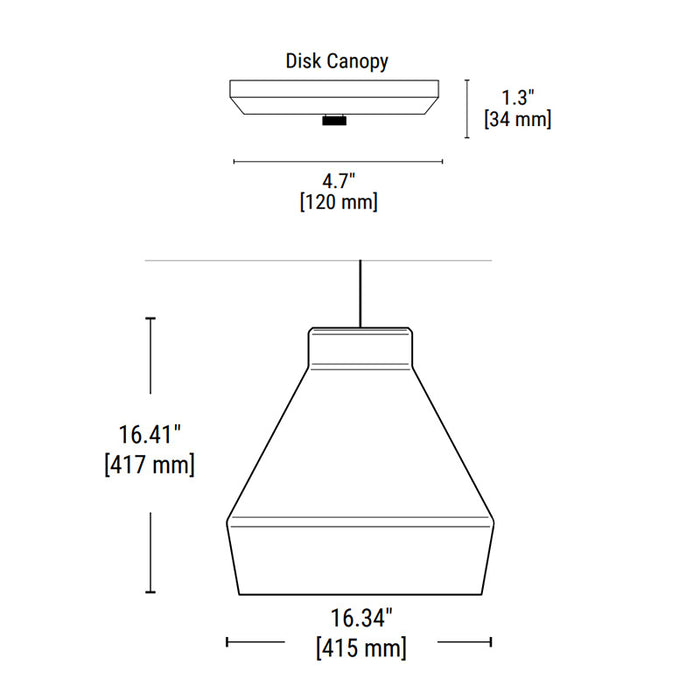 PrentaLux 235 Series 3DP 10W LED Pendant with Disk Canopy