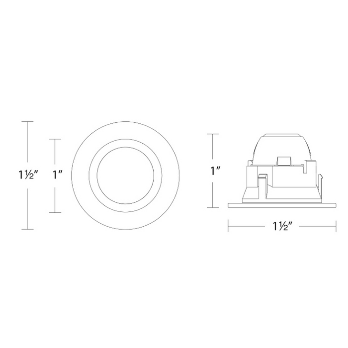 WAC R1ARDT Aether Atomic 1" Round LED Downlight Trim