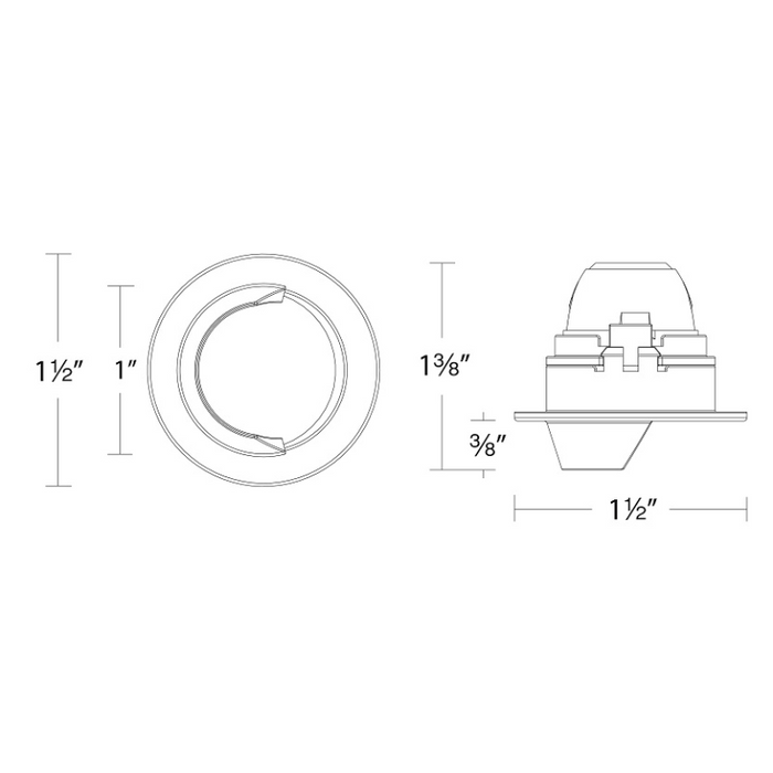 WAC R1ARWT Aether Atomic 1" Round LED Wall Wash Trim