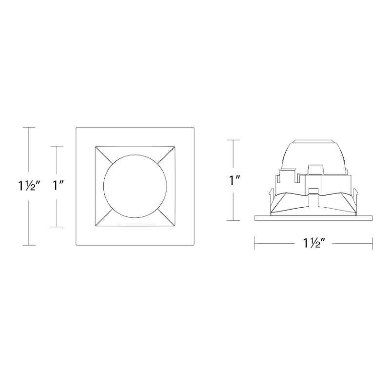 WAC R1ASDT Aether Atomic 1" Square LED Downlight Trim