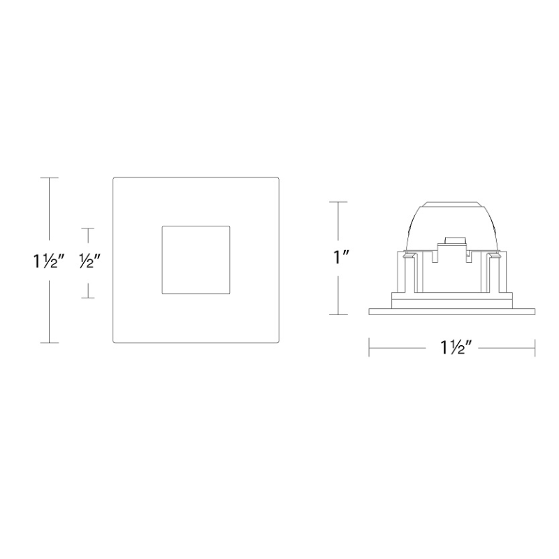 WAC R1ASPT Aether Atomic 1" Square LED Pinhole Trim