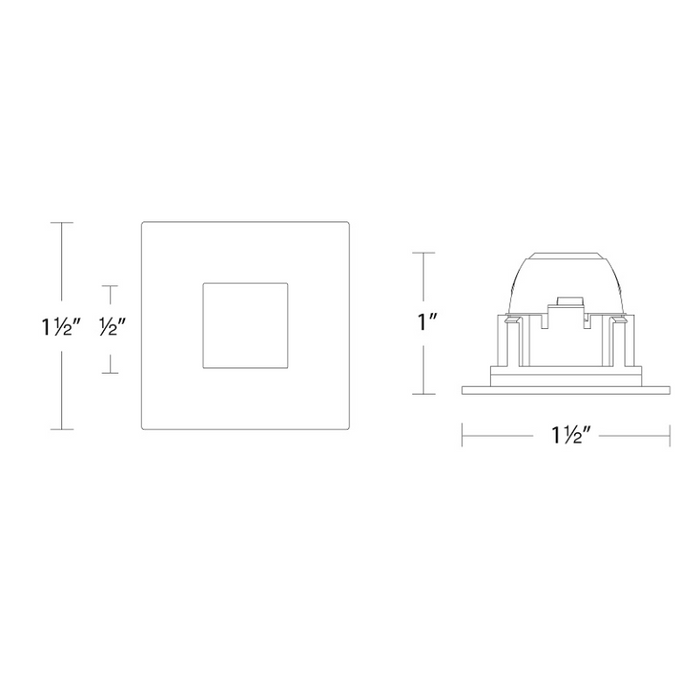 WAC R1ASPT Aether Atomic 1" Square LED Pinhole Trim