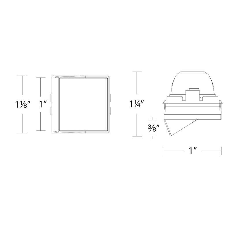 WAC R1ASWL Aether Atomic 1" Square LED Wall Wash Trimless