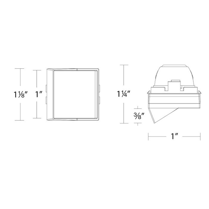 WAC R1ASWL Aether Atomic 1" Square LED Wall Wash Trimless