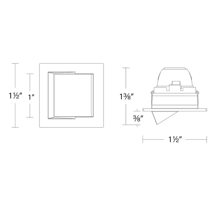 WAC R1ASWT Aether Atomic 1" Square LED Wall Wash Trim