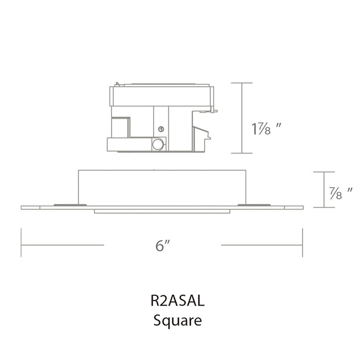 WAC R2ASAL Aether 2" Square LED Adjustable Trimless, Wet Location