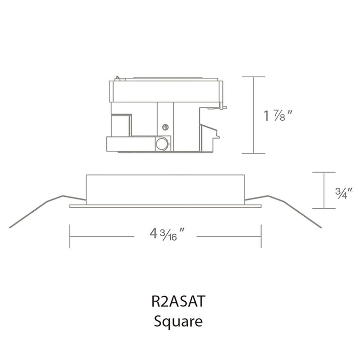 WAC R2ASAT Aether 2" Square LED Adjustable Trim