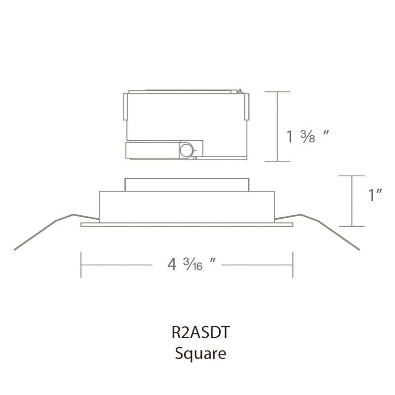 WAC R2ASDT Aether 2" Square LED Downlight Trim