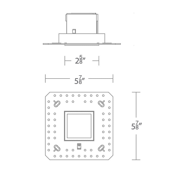 WAC R2ASWL Aether 2" Square LED Wall Wash Trimless