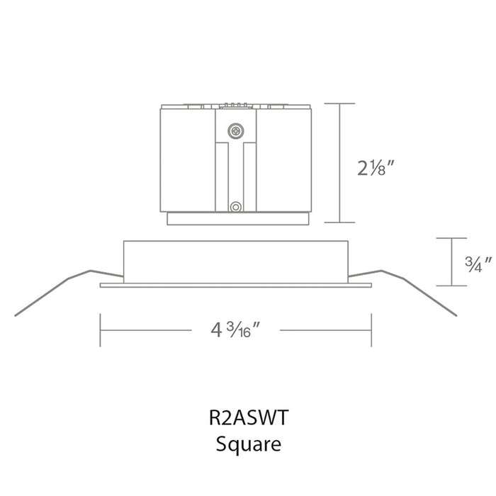 WAC R2ASWT Aether 2" Square LED Wall Wash Trim