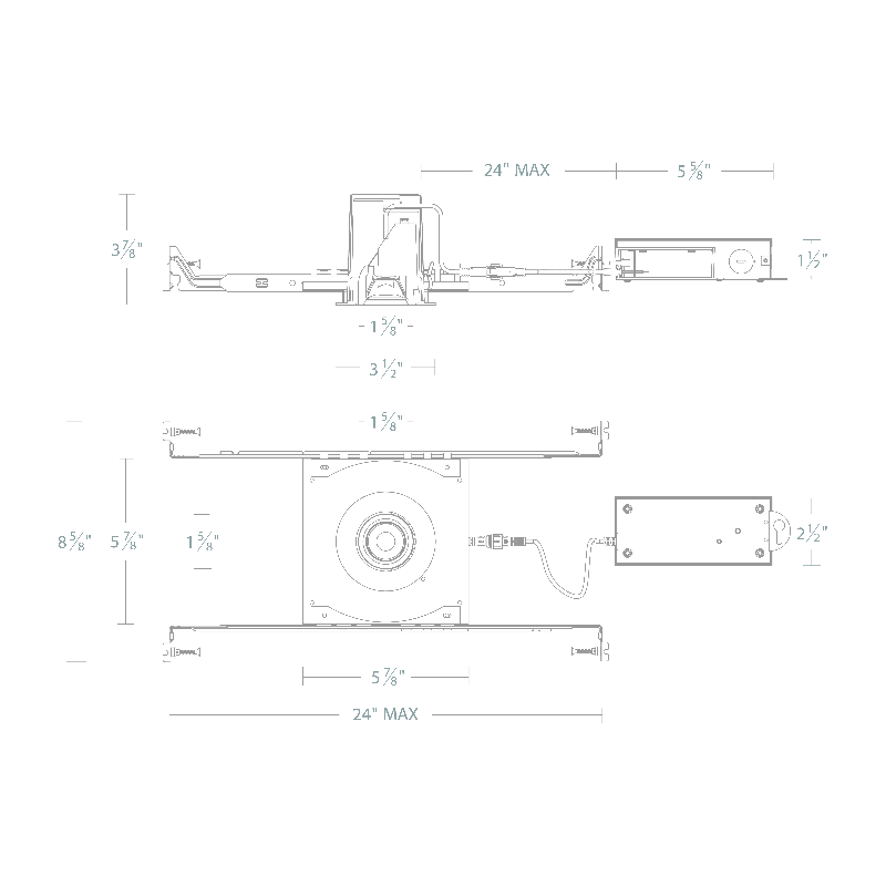WAC R2BRA Ocularc 2.0 11W 2" Round 0° - 35° Adjustable LED Downlight, 5CCT