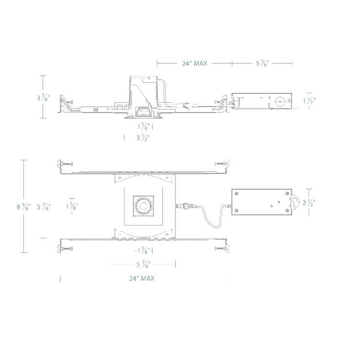 WAC R2BSA Ocularc 2.0 11W 2" Square 0° - 35° Adjustable LED Downlight, 5CCT