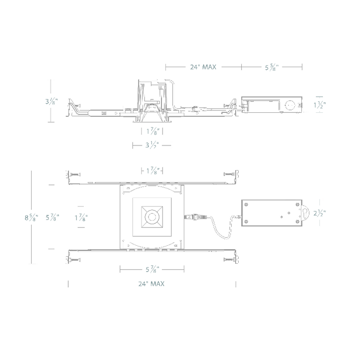 WAC R2BSD Ocularc 2.0 12W 2" Square LED Downlight, 5CCT
