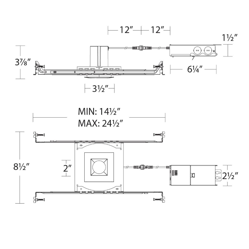 WAC R2DSDN Ion 9W 2" Square New Construction LED Downlight, 5CCT