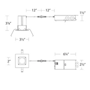 WAC R2DSDR Ion 9W 2" Square Remodel LED Downlight, 5CCT