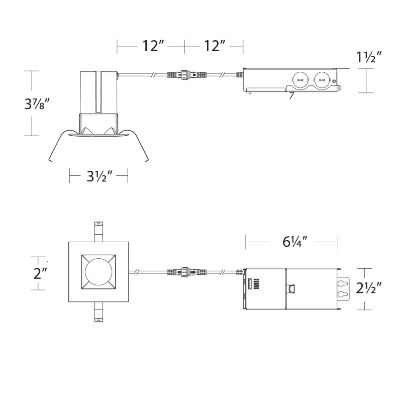 WAC R2DSDR Ion 9W 2" Square Remodel LED Downlight, 5CCT