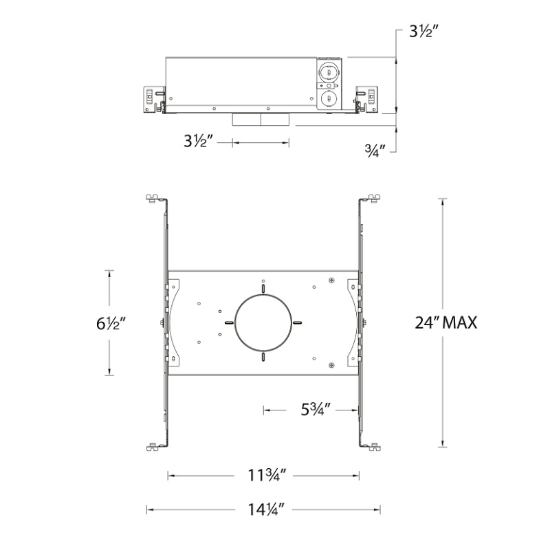 WAC R2FBN1T FQ 2" 15W Fire Rated Shallow New Construction Trimmed Housing