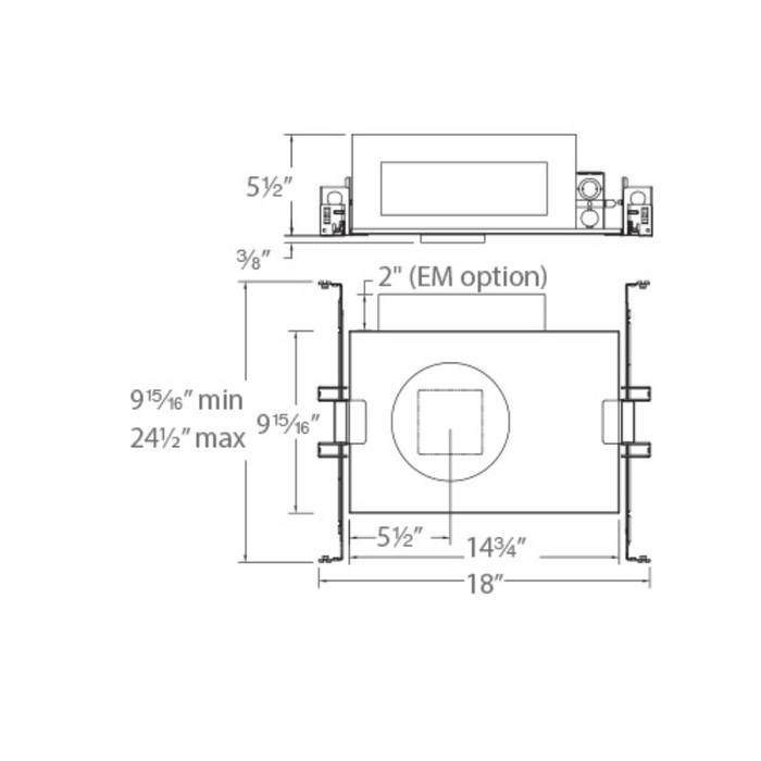 WAC R2SNL Volta 2" Square LED New Construction Invisible Trimmed Housing