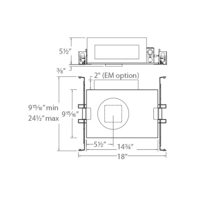 WAC R2SNT Volta 2" Square LED New Construction Trimmed Housing