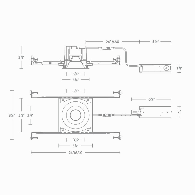 WAC R3BRDN Ocularc 3.0 11W 3" Round Remodel/New Construction LED Downlight, Dim-to-Warm