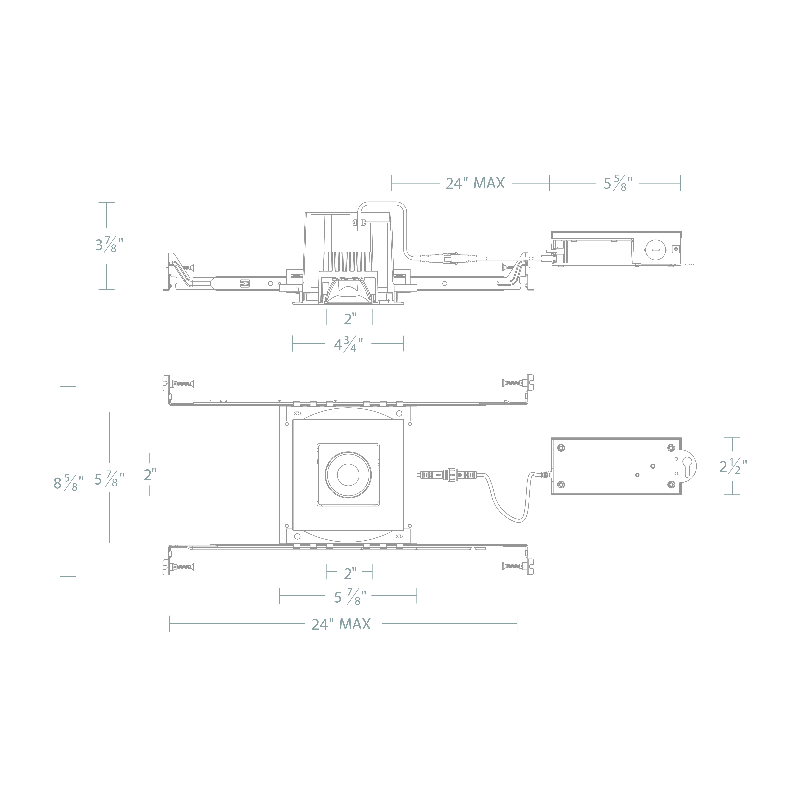 WAC R3BSA Ocularc 3.0 13W 2" Square Adjustable LED Downlight, 5CCT