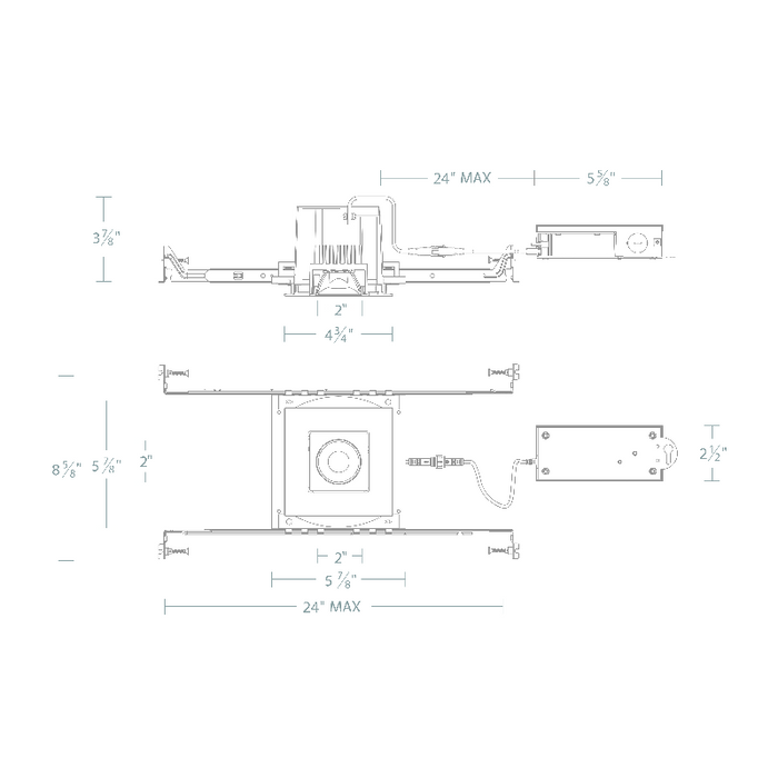 WAC R3BSA Ocularc 3.0 13W 2" Square Adjustable LED Downlight, 5CCT