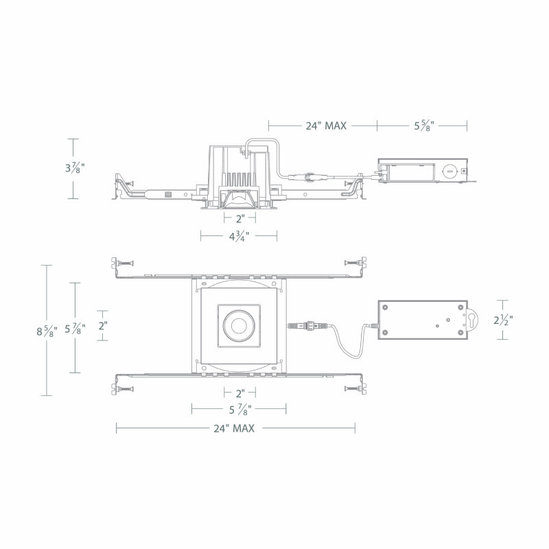 WAC R3BSA Ocularc 3.0 13W 2" Square Adjustable LED Downlight, 5CCT