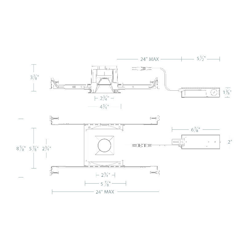 WAC R3BSDN Ocularc 3.0 11W 3" Square Remodel/New Construction LED Downlight, Dim-to-Warm