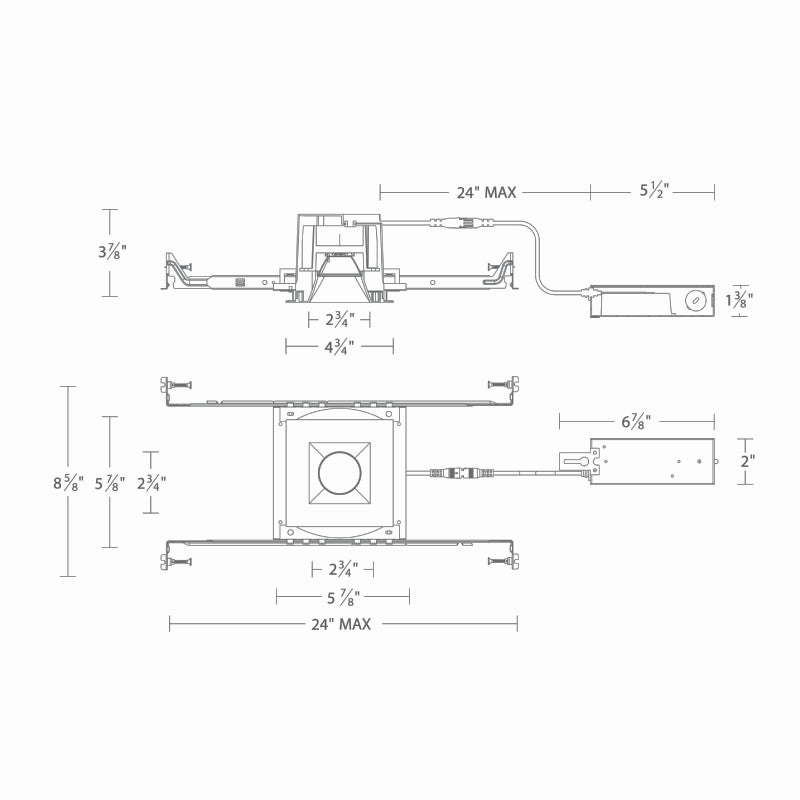 WAC R3BSDN Ocularc 3.0 11W 3" Square Remodel/New Construction LED Downlight, Dim-to-Warm