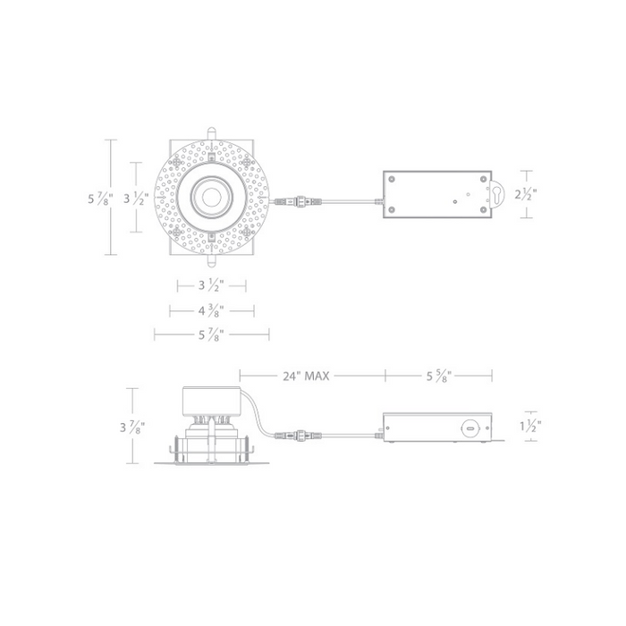 WAC R3JRAL Kenric 14.5W 3.5" Round LED Trimless Adjustable Downlight, 5CCT