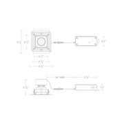 WAC R3JSAL Kenric 14.5W 3.5" Square LED Trimless Adjustable Downlight, 5CCT