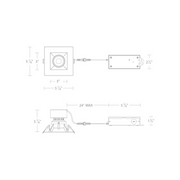 WAC R3JSAT Kenric 14.5W 3.5" Square LED Trim Adjustable Downlight, 5CCT