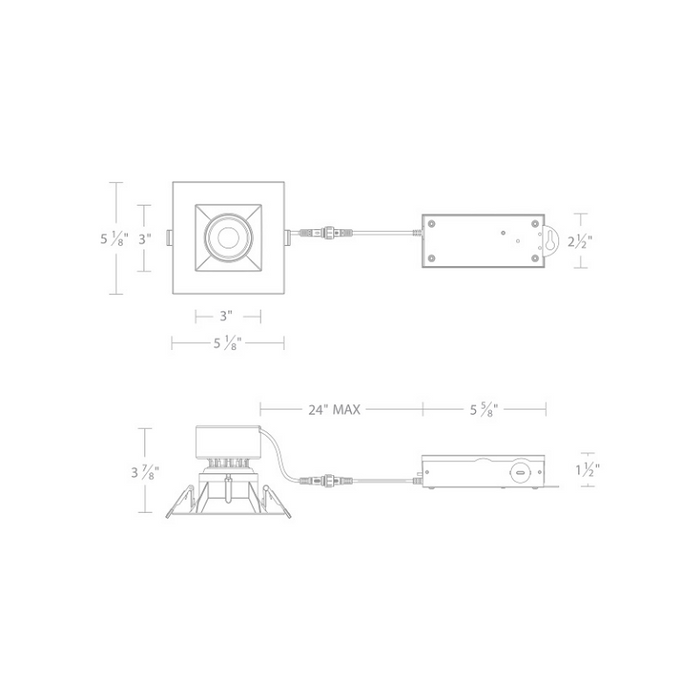 WAC R3JSAT Kenric 14.5W 3.5" Square LED Trim Adjustable Downlight, 5CCT