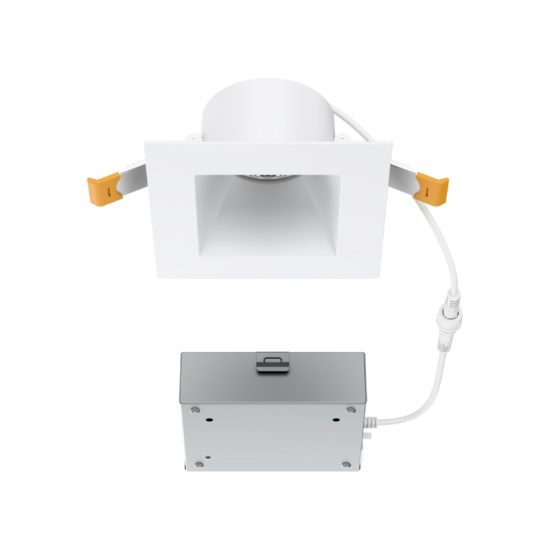 WAC R4DSDN2-F9CS Pop-In 4" Square LED New Construction Downlight with Remote Driver, CCT Selectable - White